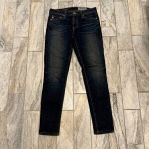 NEW AG Adriano Goldschmied women's size 25R blue denim legging jeans MSRP $235